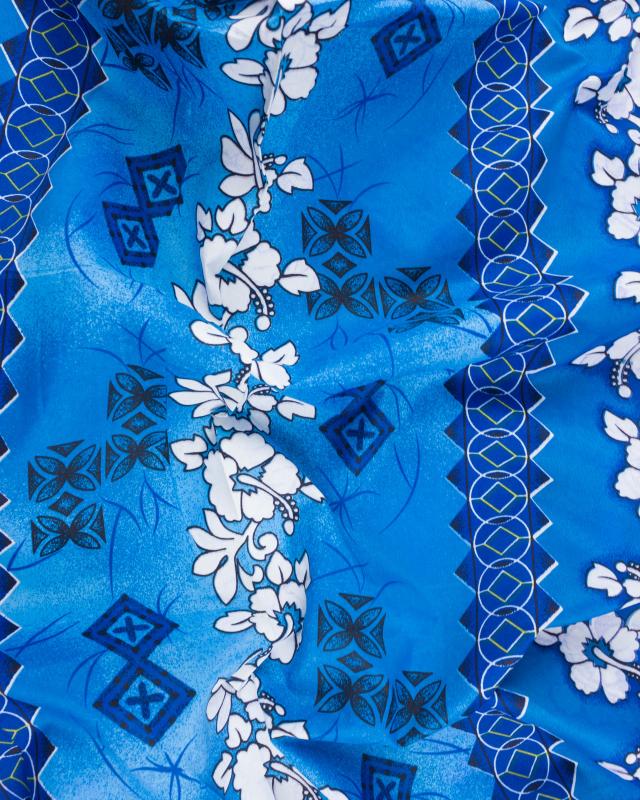 Polynesian fabric HAERE Turquoise Blue - Tissushop